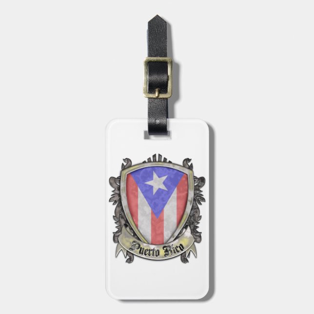 Puerto- Ricoflagge - Schild-Wappen Gepäckanhänger (Vorderseite vertikal)