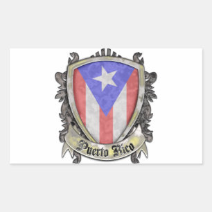 Puerto- Ricoflagge - Schild-Wappen Rechteckiger Aufkleber