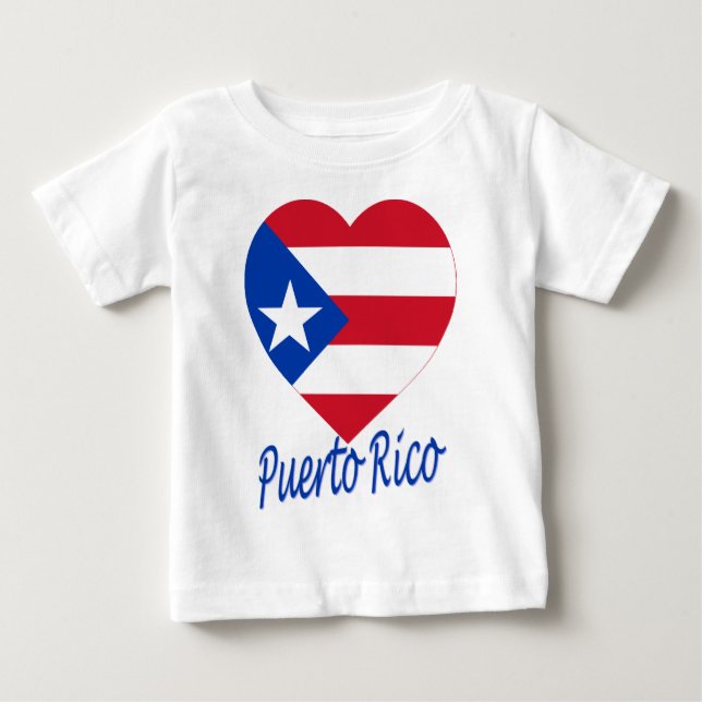 Puerto- Ricoflaggen-Herz Baby T-shirt (Vorderseite)