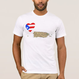 Puerto- Ricoflaggen-Herz und Karten-T - Shirt