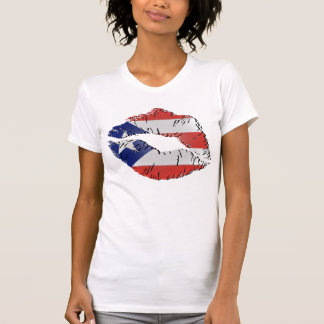 Puerto- Ricoflaggen-Lippen T-Shirt