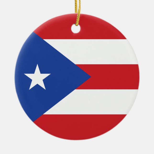 Puerto- Ricoflaggen-Verzierung Keramikornament (Vorne)
