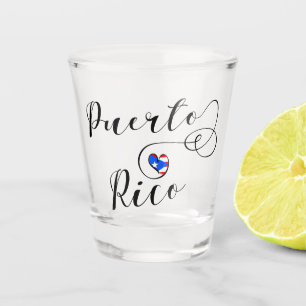 Puerto- Ricoherz-Flagge, puertorikanische Flagge Schnapsglas