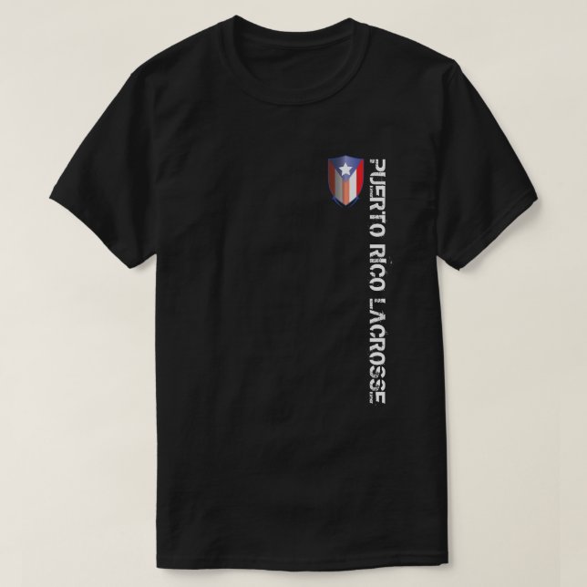 Puerto Ricolacrosse-Wappen LANGE ANSICHT T-Shirt (Design vorne)