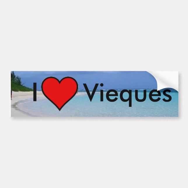 Puerto- Ricostrand, Herz, I, Vieques - besonders Autoaufkleber (Vorne)