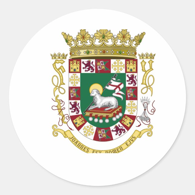 Puerto- Ricowappen Runder Aufkleber (Vorderseite)