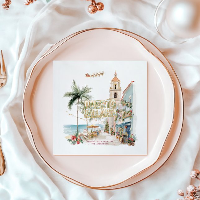 Puerto Vallarta Christmas | Tropical Holiday Serviette (Von Creator hochgeladen)