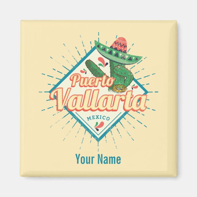 Puerto Vallarta Jalisco Mexiko tanzt Kakteen Magnet (Vorne)