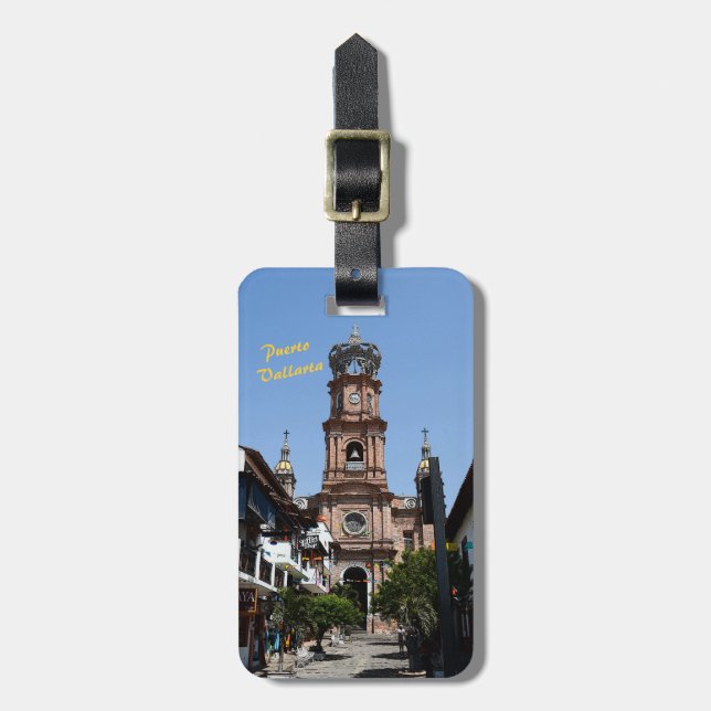 Puerto Vallarta Kirche Gepäckstück Gepäckanhänger (Vorderseite vertikal)
