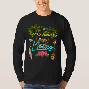 Puerto Vallarta Mexico Beach Summer Palm Sun Set P T-Shirt