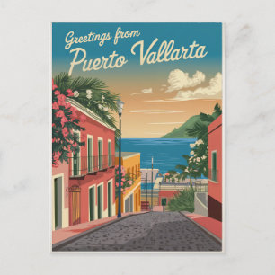 Puerto Vallarta Mexico Vintage Postkarte