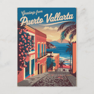 Puerto Vallarta Mexico vintage Postkarte