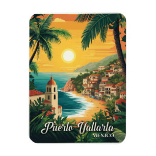 Puerto Vallarta Mexico Vintage Travel Magnet