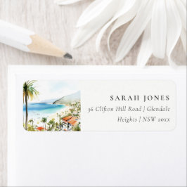 Puerto Vallarta Mexico Watercolor Scape Address