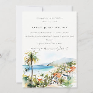Puerto Vallarta Mexiko Aquarell-Baby-Shower Einladung