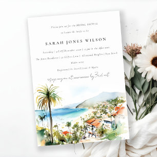 Puerto Vallarta Mexiko Aquarell Brautparty Einladung