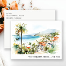 Puerto Vallarta Mexiko Aquarell Landschaft Reise