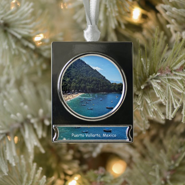Puerto Vallarta, Mexiko Banner-Ornament Silber (Baum)