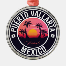 Puerto Vallarta Mexiko Insel. Mexikanischer Strand Ornament Aus Metall