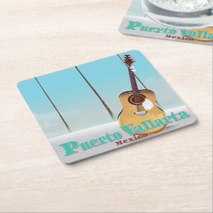 Puerto Vallarta Mexiko Reiseplakat Rechteckiger Pappuntersetzer