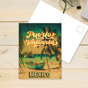 Puerto Vallarta Mexiko Vintag Souvenirs 60er Postkarte