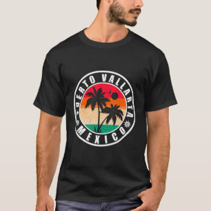 Puerto Vallarta Palm Tree Retro 80er Mexican Playa T-Shirt