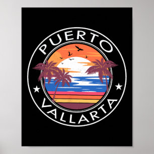 Puerto Vallarta Retro Beach Sommerferien Reise F Poster