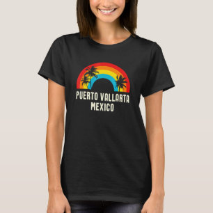 Puerto Vallarta Retro Regenbogen Urlaub Souvenir T-Shirt