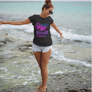 Puerto Vallarta Retro Sunset 80er Palm Trees T-Shi T-Shirt