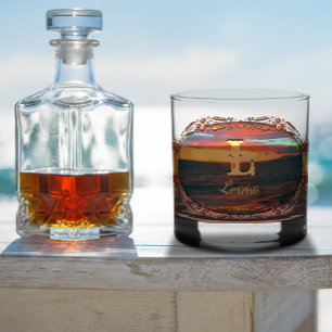 Puerto Vallarta Sonnenuntergang Monogramm 1490 Whiskyglas