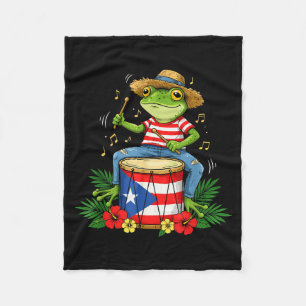 Puertoricanische Flagge Coqui Frosch Puerto Rico H Fleecedecke
