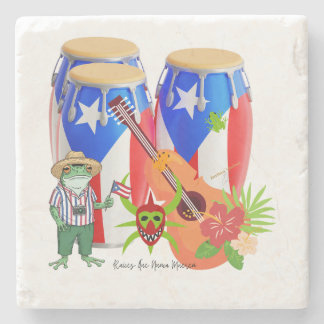 Puertoricanisches kulturelles Wohndekor - Steinunt Steinuntersetzer