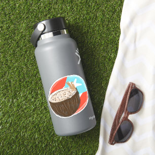 Puertorico Coconut Handgezeichneter Sticker