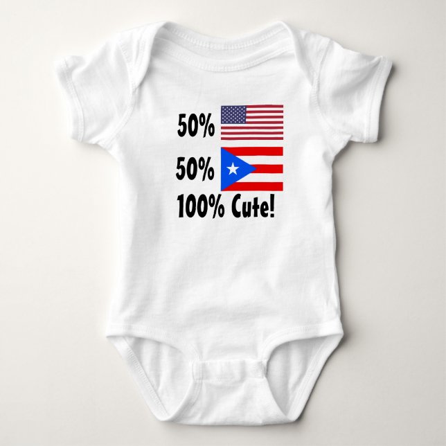 Puertorikaner 100% 50% Amerikaner-50% niedlich Baby Strampler (Vorderseite)