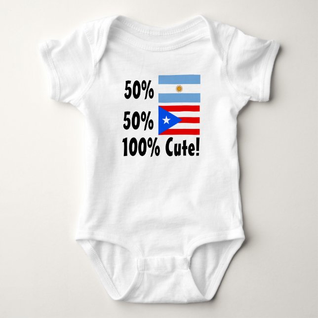 Puertorikaner 100% 50% Argentinier-50% niedlich Baby Strampler (Vorderseite)