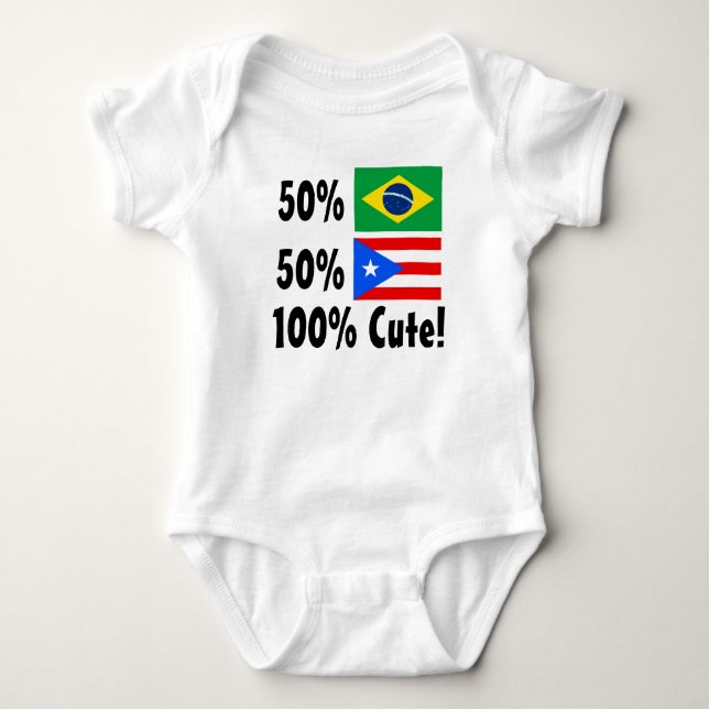 Puertorikaner 100% 50% Brasilianer-50% niedlich Baby Strampler (Vorderseite)