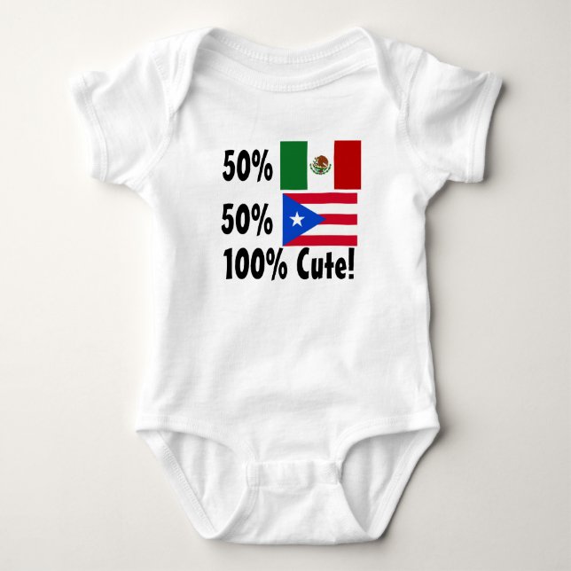 Puertorikaner 100% 50% Mexikaner-50% niedlich! Baby Strampler (Vorderseite)