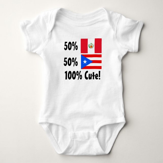 Puertorikaner 100% 50% Peruaner-50% niedlich Baby Strampler (Vorderseite)
