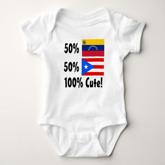 Puertorikaner 100% 50% Venezolaner-50% niedlich Baby Strampler (Vorderseite)
