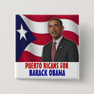 Puertorikaner für Barack Obama Button