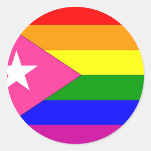 Puertorikanische Gay Pride-Flagge Runder Aufkleber