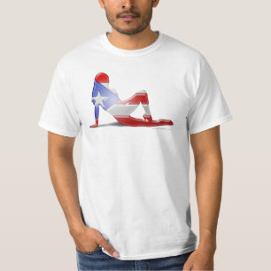 Puertorikanische Mädchen-Silhouette-Flagge T-Shirt