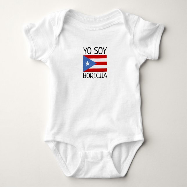 Puertorikanisches Baby Yo Sojabohnenöl Boricua Baby Strampler (Vorderseite)
