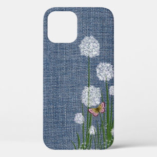 Puff-Blume über Denim Case-Mate iPhone Hülle