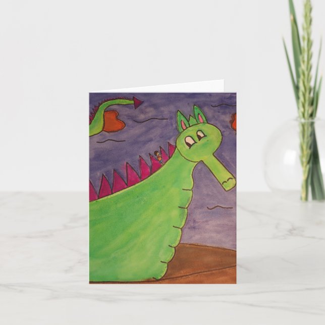 Puff the Magic Dragon - Aquarelle Karte (Vorderseite)