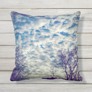 Puffe Wolken Blauer Himmel Natur Außenwirbel Kisse Kissen