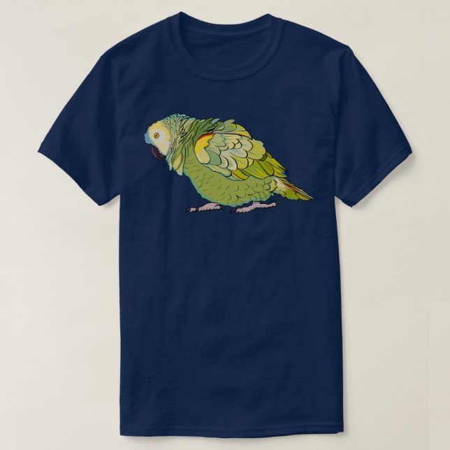 Puffed Blue Fronted Amazon Parrot T-Shirt (Design vorne)