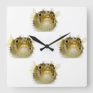 ***PUFFER FISCHER*** QUADRATISCHE WANDUHR
