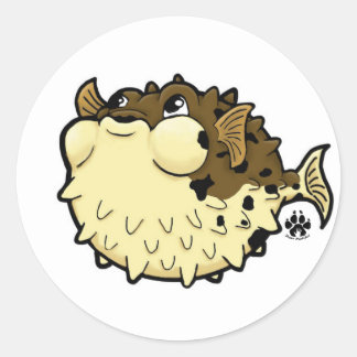 Puffer Fish Classic Round Sticker
