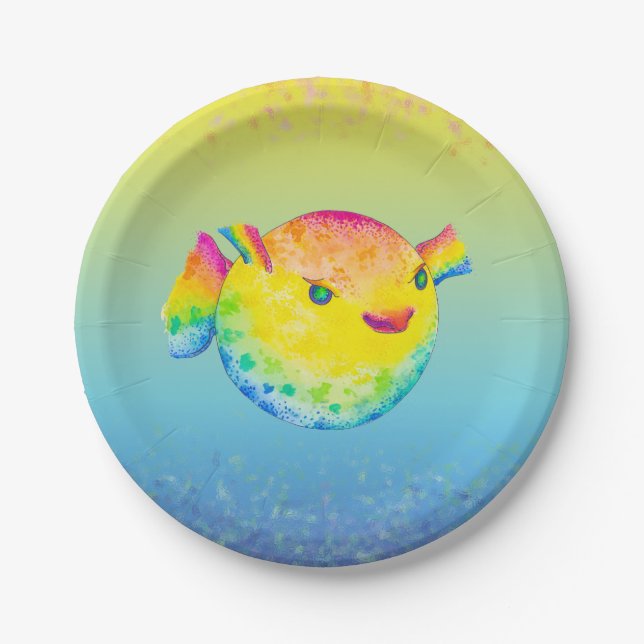 Pufferfische Pappteller (Vorderseite)